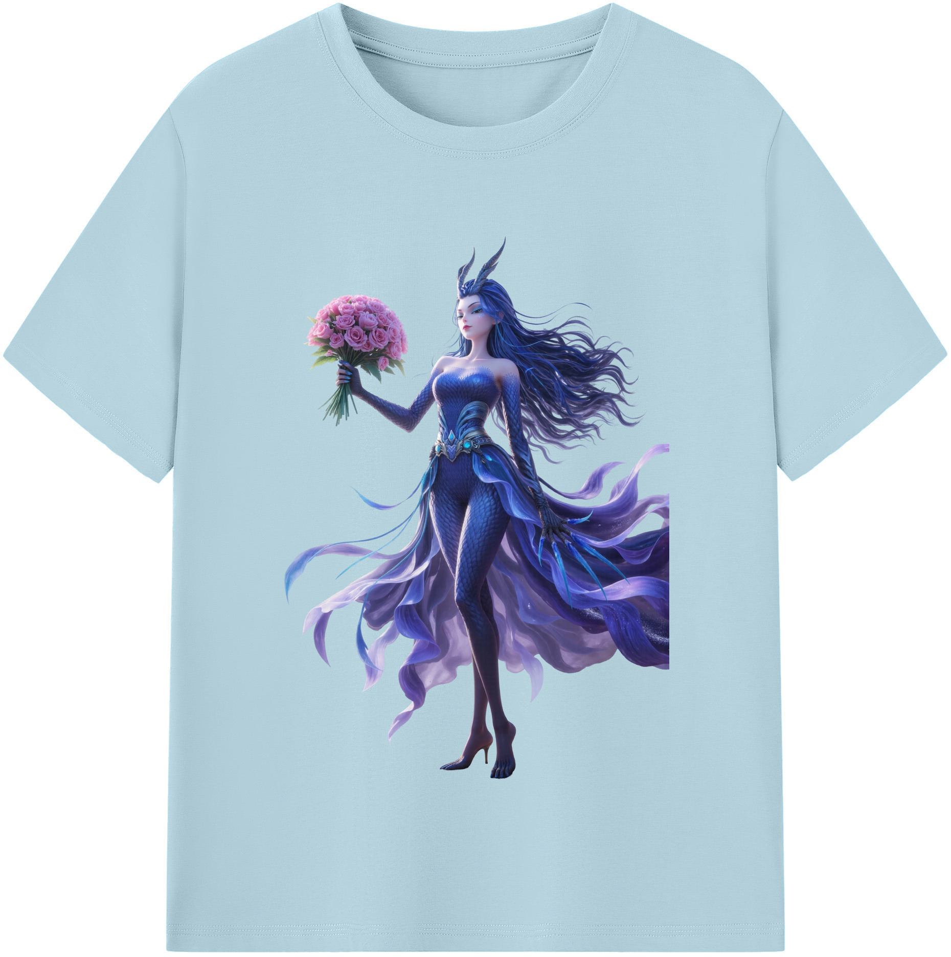 （画像用） Ne Zha 2 ナタ 魔童の大暴れ 綿100％半袖Tシャツ（フロントプリント）